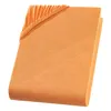 A folded orange fitted sheet with elasticated edges. Produktbild-Vorschau