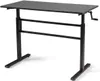 A black height-adjustable desk with a crank on the right side, shown against a white background. Produktbild-Vorschau