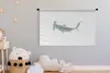 MuchoWow® Wandteppich Wandbehang Hai - Aquarell - Grau Produktbild-Vorschau 3