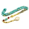 Tesbih Tespih AMAZONIT Echter Stein Rosary Prayerbeads Produktbild-Vorschau 2