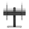 A black TV stand with adjustable height mounting brackets, shown against a white background. Voir les images du produit