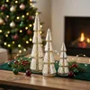 LED-glazen kerstboom, set van 3, zilver, op batterijen, met Productafbeelding-voorbeeld 7