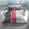 Mikrofaser Bettwäsche 135x200cm 2-teilig Set Anthrazit Rot Produktbild-Vorschau 2