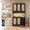 Flieks Hochschrank, Anrichten mit Türen aus Rattan, Produktbild-Vorschau 3