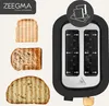 A toaster with slices of toast shown next to it, and a graphic indicating how toast is inserted. Produktbild-Vorschau