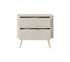 Nachttisch Lante, beige, 63,2 x 55,3 x 38 cm, geriffelte Produktbild-Vorschau 3