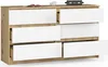 Kommode AKORD K140 Eiche Artisan 138 cm 6 Schubladen Front Produktbild-Vorschau 2