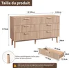 Komoda se 6 zásuvkami, 115 cm, přírodní barva dřeva, 100 x Náhled obrázku produktu 4