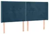 vidaXL Kopfteil mit Ohren Dunkelblau 203x16x118/128 cm Samt Produktbild-Vorschau 1