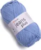 A ball of blue yarn with a label. Podgląd zdjęcia produktu