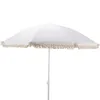 Sonnenschirm Strandschirm Balkon Gartenschirm creme Fransen Produktbild-Vorschau 5