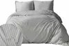 A neatly made bed with a duvet and pillows, presented on a white background. Anteprima dell’immagine prodotto
