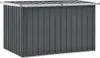 A gray outdoor storage box with a silver lid frame. Náhľad obrázku produktu