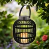 Solar Laterne zum hängen mit LED Kerze - 23x23x30cm Produktbild-Vorschau 1