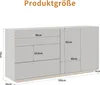 Fortuna Lai Sideboard noir brillant avec LED, meuble TV, Voir les images du produit 3