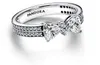 Pandora Ring Damen Funkelnde Schleife Doppelreihig Silber Produktbild-Vorschau 3