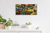Wanduhr Uhr Wandbild Leinwand Geräuschlos 60x30 Graffiti Produktbild-Vorschau 3