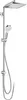 A showerpipe system with a rain showerhead and a handheld showerhead, mounted on a vertical bar. Produktbild-Vorschau