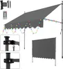 Faziango Klemmmarkise mit LED 300x120cm Balkonmarkise, Produktbild-Vorschau 1