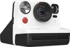 A white and black Polaroid instant camera is shown from the front. Voir les images du produit