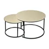 Couchtisch Rund aus Holz,Satztisch 2er Set,Imitation Marble Produktbild-Vorschau 4