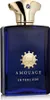 A close-up studio shot of a dark blue glass perfume bottle with a gold cap and a gold emblem on the front. Voir les images du produit