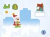 A Christmas-themed scene with cutouts for an advent calendar, featuring Santa Claus, elves, and gift boxes. Anteprima dell’immagine prodotto