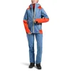 Damen Hardshelljacke "Crossridge Evo Shell Jkt W" von La Sportiva in Blau und Orange; getragen von einer Person. Produktbild-Vorschau