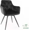 Chaise de salle à manger rembourrée WALLIS – noir / noir Voir les images du produit 3