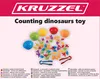 A collection of colorful dinosaur toys, counting cups, and tweezers are spread out on a white background, with the brand name and product title prominently displayed. Anteprima dell’immagine prodotto