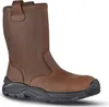 A single brown leather work boot with a black sole is shown against a white background. Produktbild-Vorschau