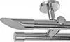 Edelstahl Look Gardinenstange Ø 20mm Deckenträger 2-läufig Produktbild-Vorschau 1