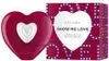 A heart-shaped perfume bottle and its packaging are displayed against a white background. Podgląd zdjęcia produktu