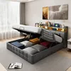 Cama tapizada LED UnboxG de 140x200 cm, con gran espacio de Vista previa de la imagen del producto 3