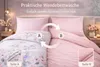 Baumwolle Bettwäsche 240x220cm 3-teilig Set Rosa Weiß Produktbild-Vorschau 3