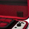 Close-up of the interior of a red and black Nintendo Switch carrying case, showing a white controller. Anteprima dell’immagine prodotto