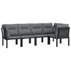 vidaXL 5 tlg. Garten Lounge Set Schwarz und Grau Poly Produktbild-Vorschau 4