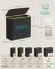 A diagram showing different sizes of laundry baskets with their dimensions and capacities, along with a main image of a large laundry basket. Produktbild-Vorschau