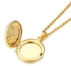 Rundes Medaillon mit Foto: Kette aus Edelstahl gold Produktbild-Vorschau 3
