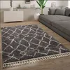 Hochflor Teppich Wohnzimmer Shaggy Skandinavisch Fransen Produktbild-Vorschau 1