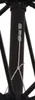 A close-up view of the central pole of a black umbrella, showing a white rope attached to a metal clip. Produktbild-Vorschau