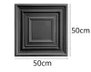 A dark gray, square ceiling tile with concentric square borders, shown against a white background with dimensions indicated. Náhled obrázku produktu