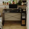 Biurko Komputerowe Czarne, Nowoczesne, Z Półkami – 120 Cm Podgląd zdjęcia produktu 4