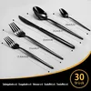 Besteck Set 6 Personen Schwarz,Hochwertige 30 teilig Produktbild-Vorschau 3