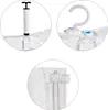Collage showing details of a vacuum storage bag, including the pump, hook, and closure mechanism. Náhled obrázku produktu