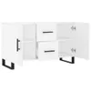 A white sideboard with black handles and legs, shown from a slightly angled front view. Produktbild-Vorschau
