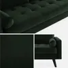 3-Sitzer Sofa Grün Samt Skandinavisch inkl. 2 Kissen, frei Produktbild-Vorschau 2