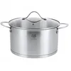 A stainless steel pot with a glass lid. Náhľad obrázku produktu