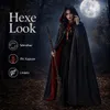 Wendecape mit Kapuze XL 160 cm Schwarz Rot – Langer Umhang Produktbild-Vorschau 6