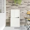 vidaXL Außenlagerbox Weiß 55 x 50,5 x 50 cm Stahl Produktbild-Vorschau 4